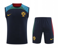 Portugal Soccer Singlet + Short Replica Navy 2022/23 Mens