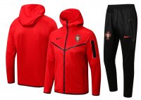 Portugal Soccer Training Suit Jacket + Pants Hoodie Red Mens 2022