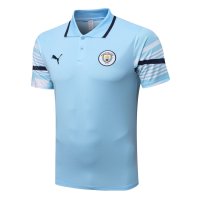 Manchester City Light Blue Soccer Polo Jersey Replica Mens 2022/23
