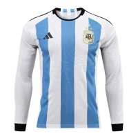 Argentina Soccer Jersey Replica 3-Star Home World Cup Champions 2023 Mens (Long Sleeve)