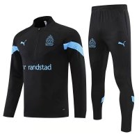 Olympique Marseille Soccer Training Suit Replica Black 2022/23 Mens