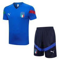 Italy Soccer Jersey + Short Replica Blue 2022/23 Mens