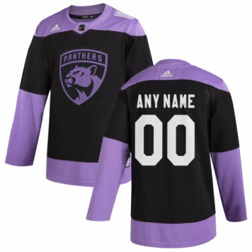 Florida Panthers Black Hockey Fights Cancer Custom Practice Jersey Mens