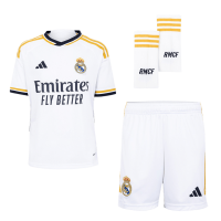 Real Madrid Soccer Whole Kit Jersey + Short + Socks Replica Home 2023/24 Youth