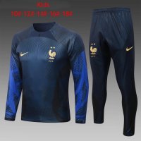 France Navy 3D Soccer Training Suit Replica Youth 2022