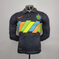Inter Milan Soccer Jersey Replica Third Long Sleeve Mens 2021/22 (Player Version)