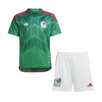 Mexico Soccer Jersey + Short Replica Home Youth 2022 FIFA World Cup Qatar