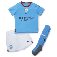 Manchester City Home Soccer Jersey + Short + Socks Replica Youth 2022/23