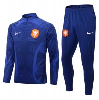 Netherlands Soccer Training Suit Blue Mens 2022