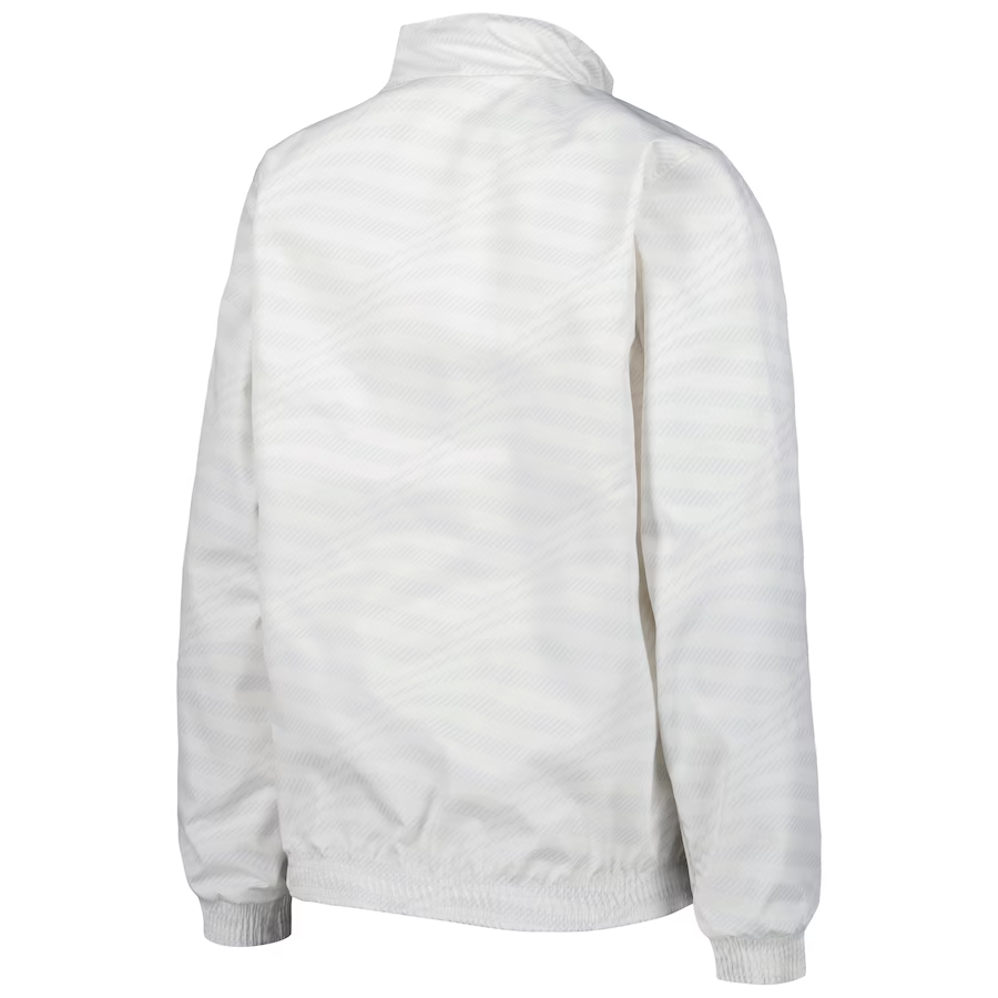 Real Madrid Windrunner Soccer Jacket On-Field Team Logo Anthem Reversible White Full-Zip 2023/24 Men's