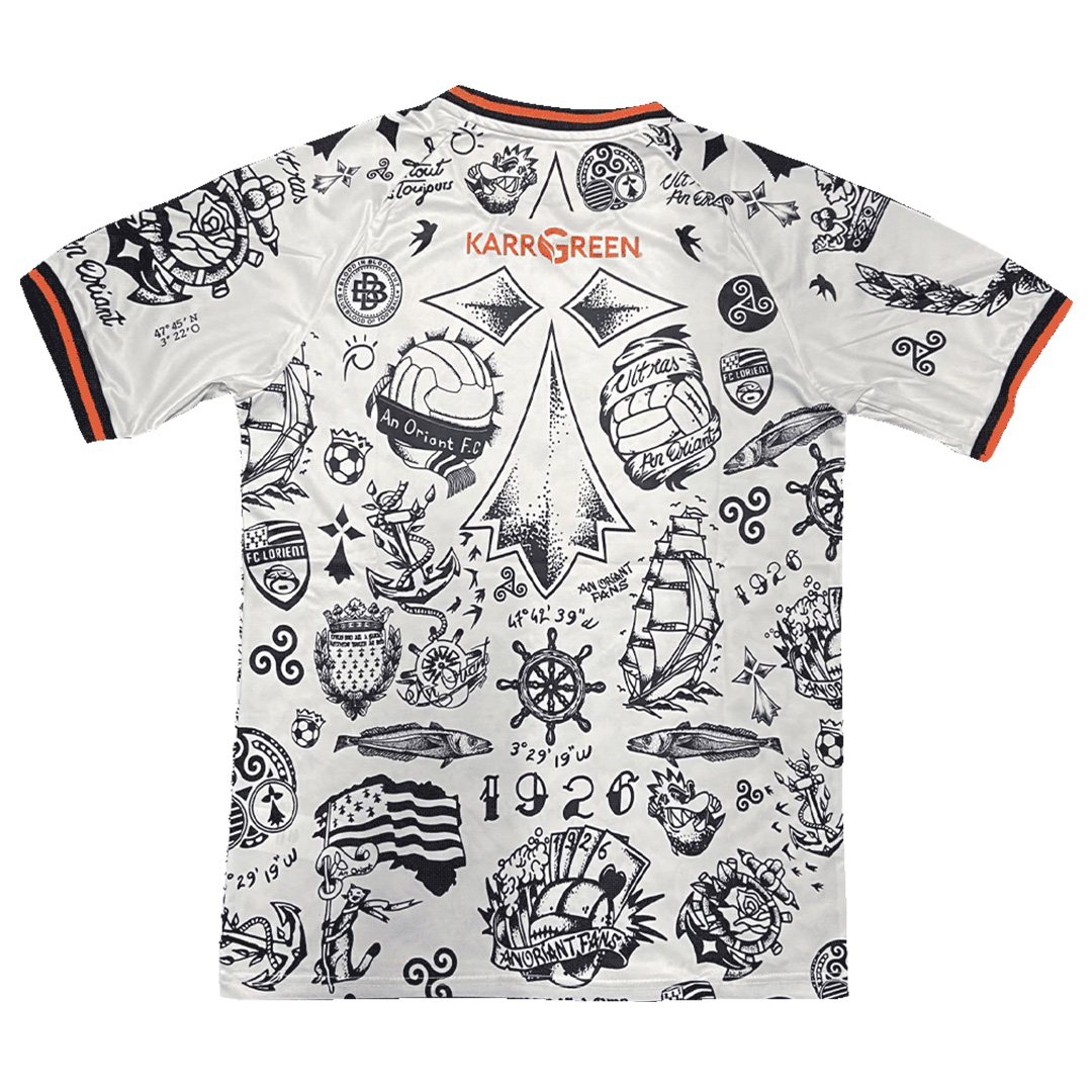 FC Lorient Soccer Jersey Replica  Tattoo White 2022/23 Mens (Special Edition)
