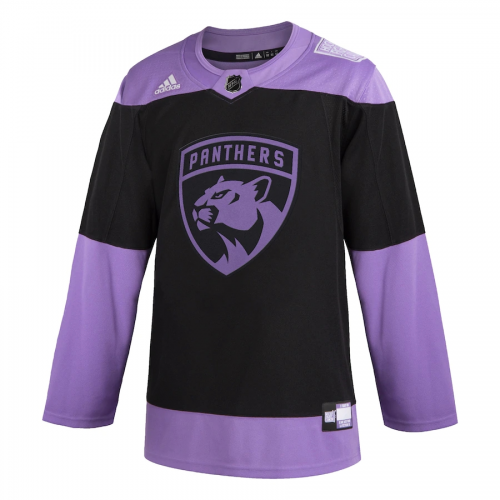 Florida Panthers Black Hockey Fights Cancer Custom Practice Jersey Mens 